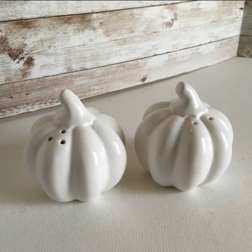 White Pumpkin Salt and Pepper Shaker Set